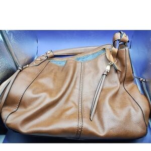 Realer Soft Brown Faux Leather Purse Handbag